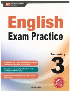 English Exam Practice Secondary 3